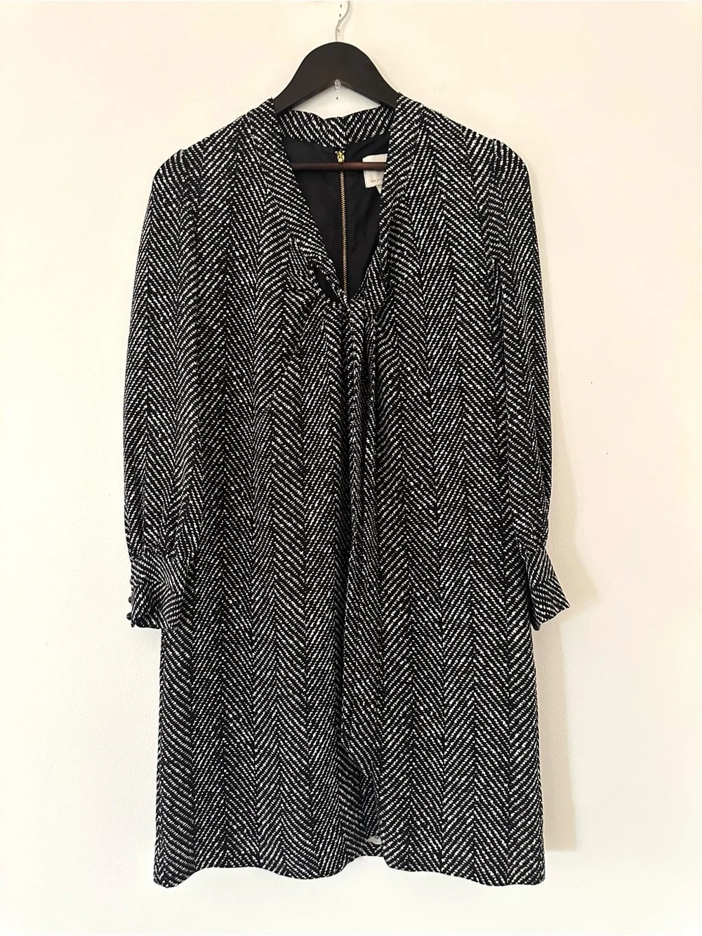 Kate Spade Herringbone Tie Neck Shift Dress size S